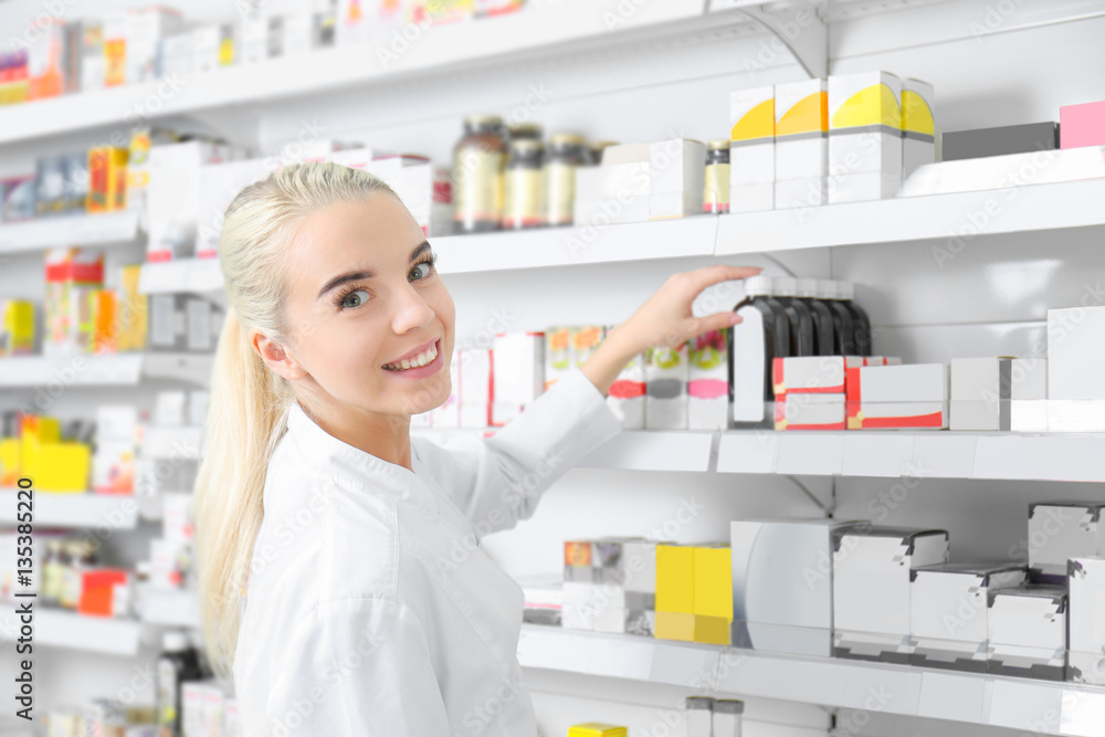 Female shop assistant at work Female shop assistant at work