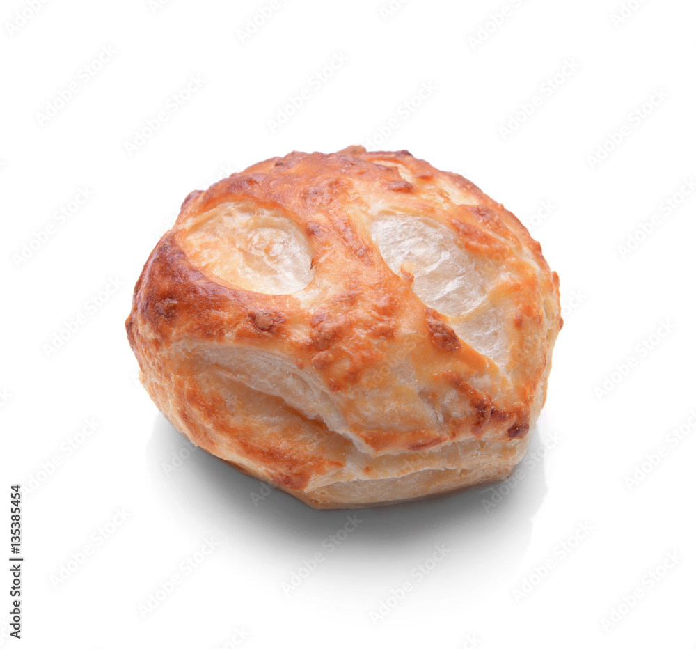 Tasty pastry on white background