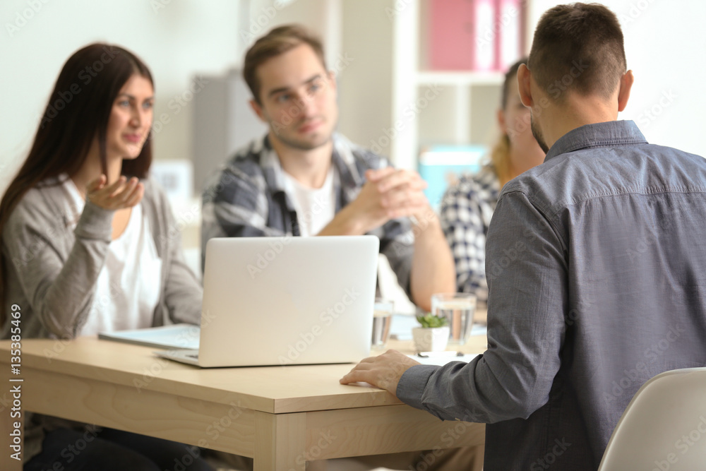 Job applicant having interview in office Job applicant having interview in office