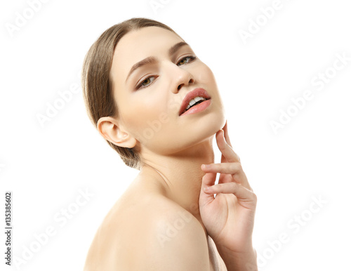 Beautiful young woman on wh...