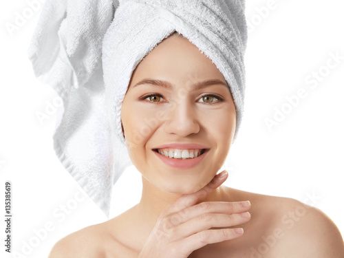 Beautiful young woman on wh...