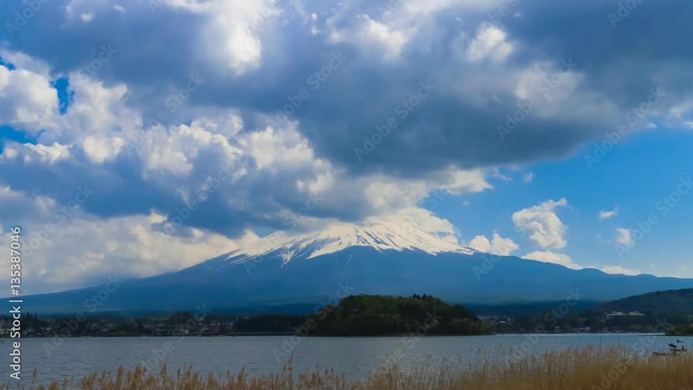 Timelapse Mount Fuji, view from Lake Kawaguchiko, Japan Timelapse Mount Fuji, view from Lake Kawaguchiko, Japan