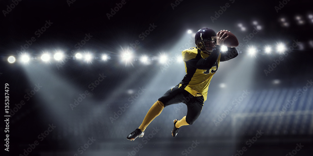 American football player . Mixed media American football player . Mixed media
