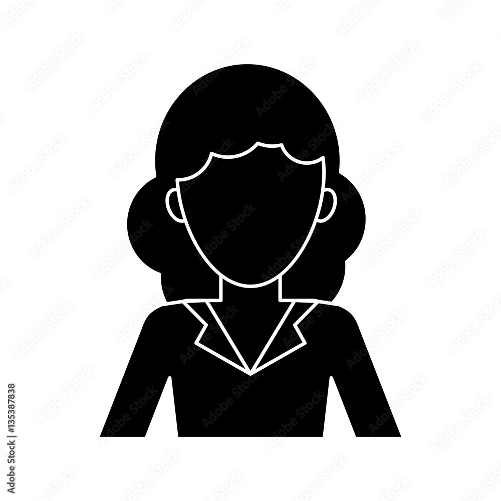 silhouette woman professional work office vector illustration eps 10