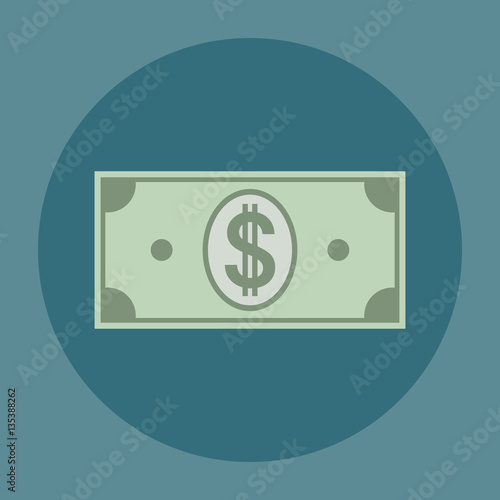 Flat dollar vector icon. Money symbol.
