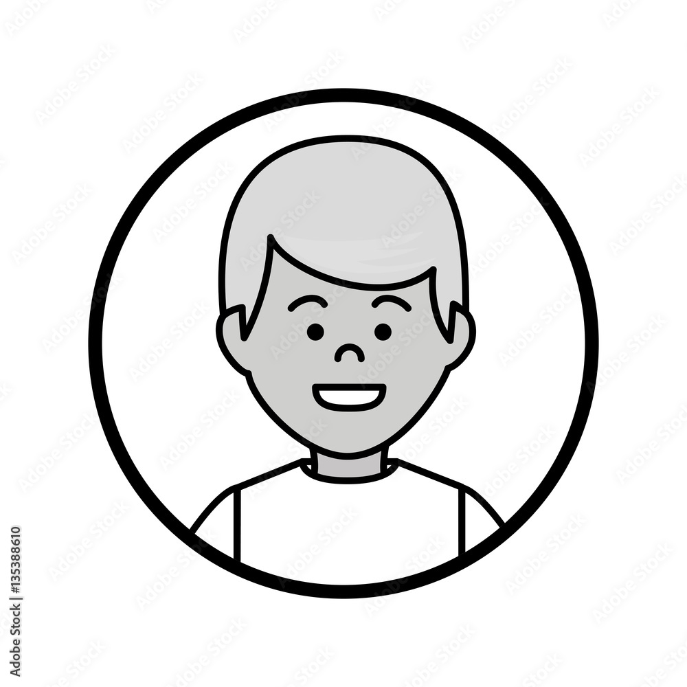 young man character icon vector illustration design