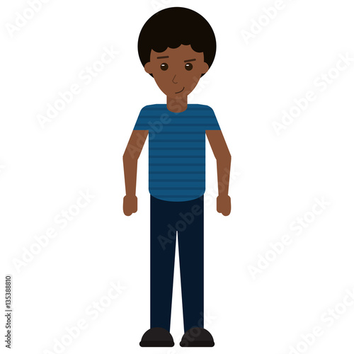 afro man young curly hair t-shirt vector illustration eps 10