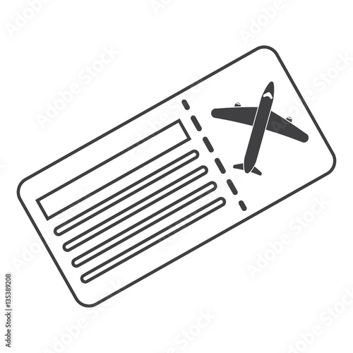 airline ticket pass airplane thin line vector illustration eps 10