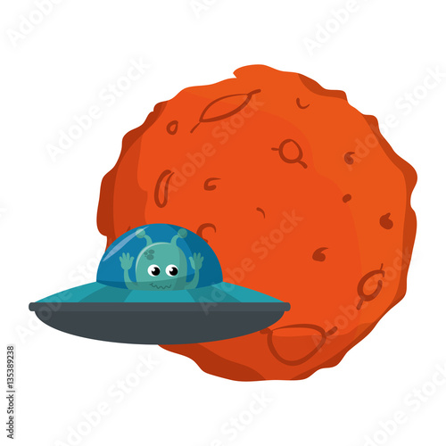 Planet of the solar system with martian vector illustration design