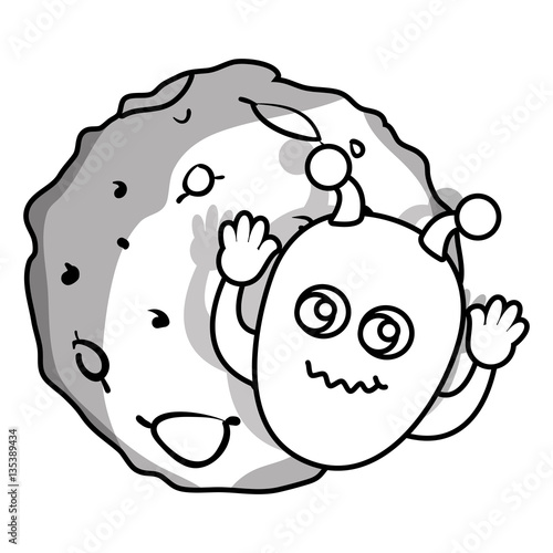 moon of the solar system with martian vector illustration design