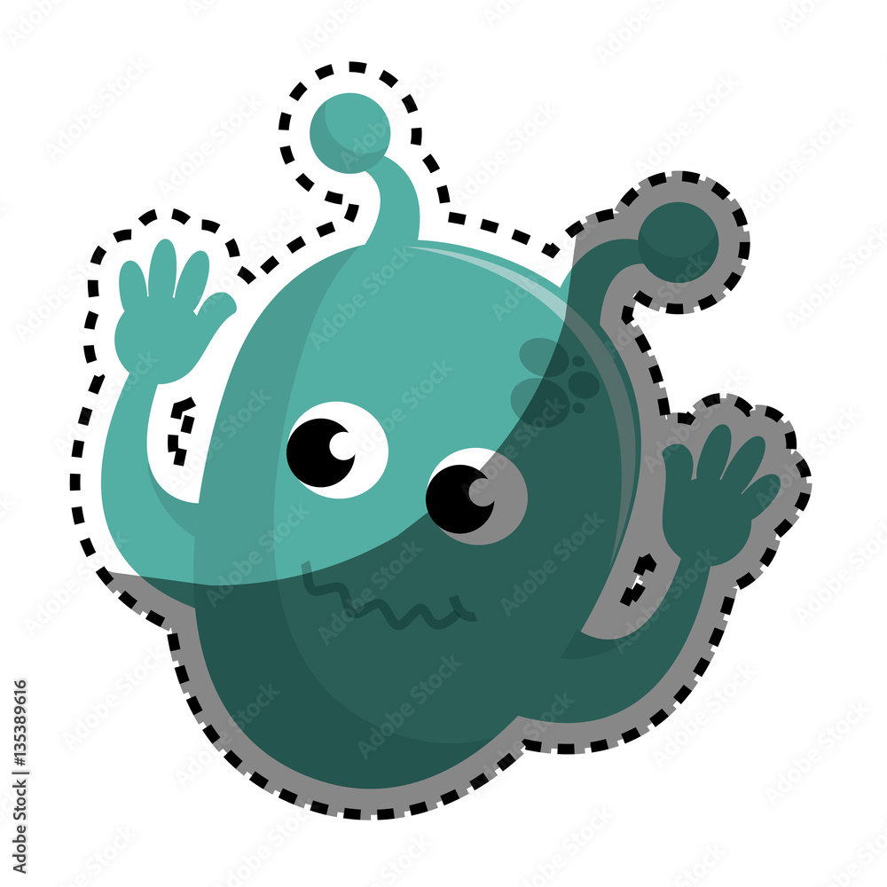 Naklejka premium martian character comic icon vector illustration design