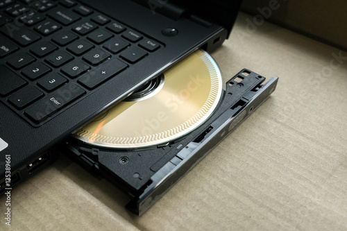 optical disk drive tray open ready to use.