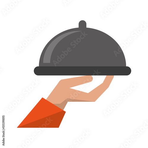 catering tray waiter service food vector illustration eps 10