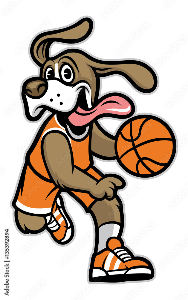 Fototapeta premium dog basketball mascot
