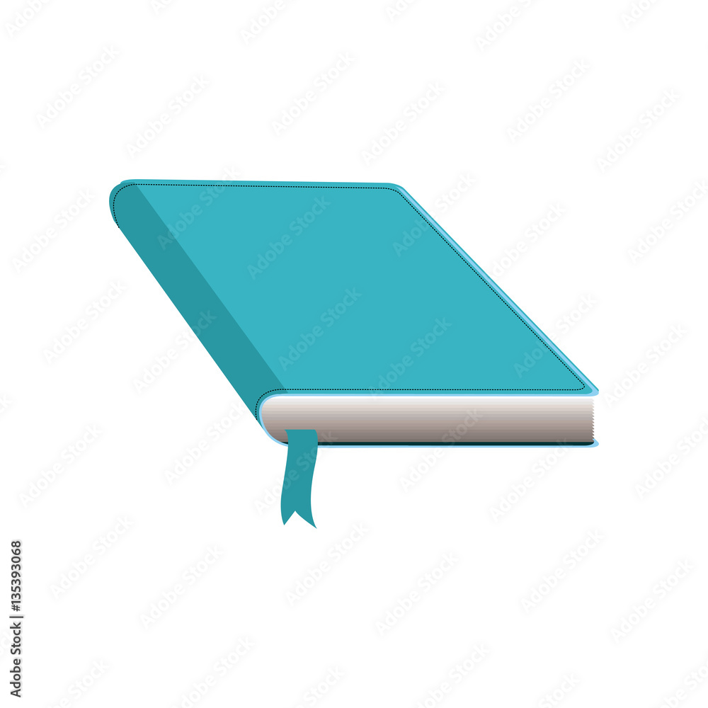 color silhouette with book with cover and blue ribbon vector illustration color silhouette with book with cover and blue ribbon vector illustration