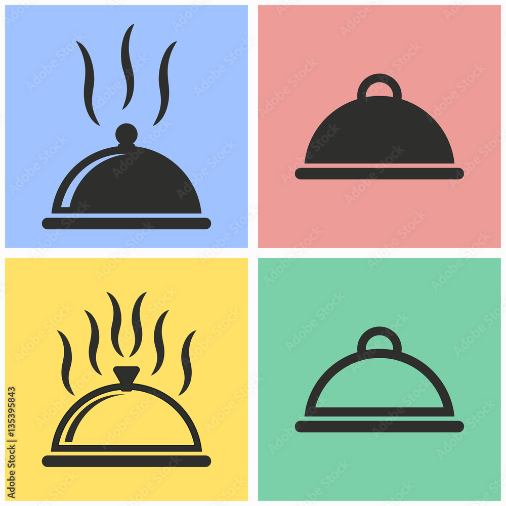 Food cover icon set.