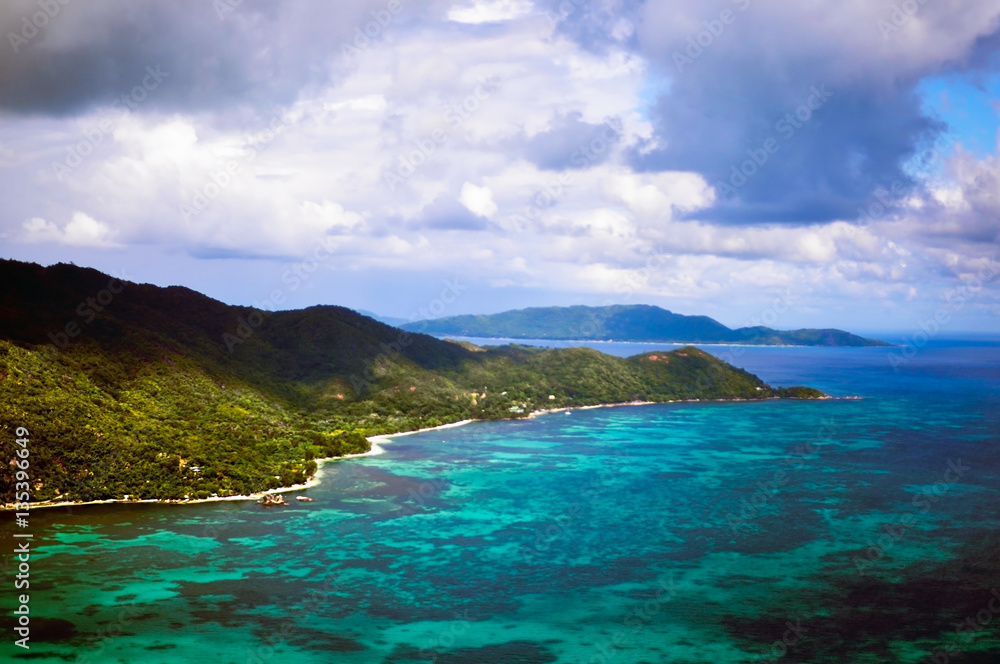 Landscape of Seychelles island from high