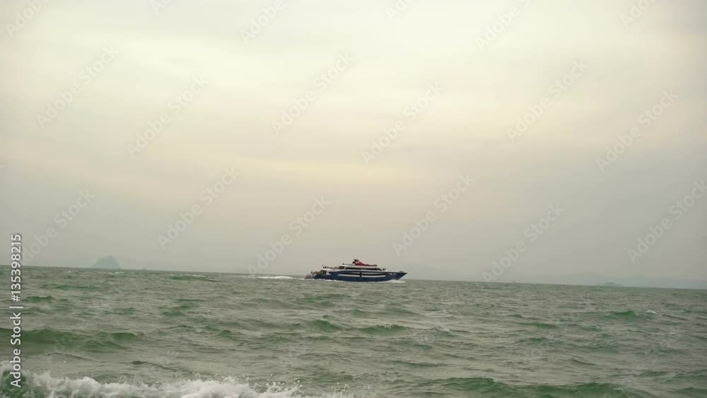 Ship moves in the sea Ship moves in the sea