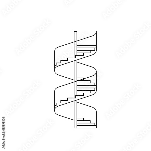 staircase vector image in a linear fashion