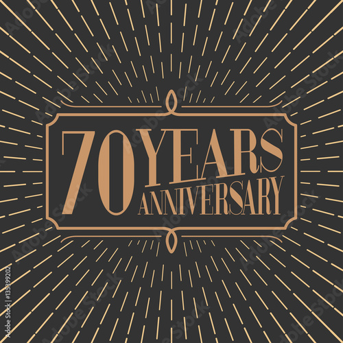 70 years anniversary vector icon, logo