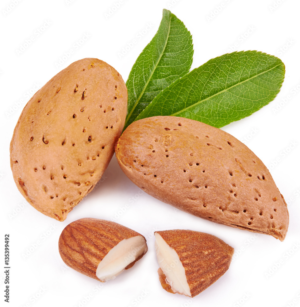 almonds isolated on white background almonds isolated on white background