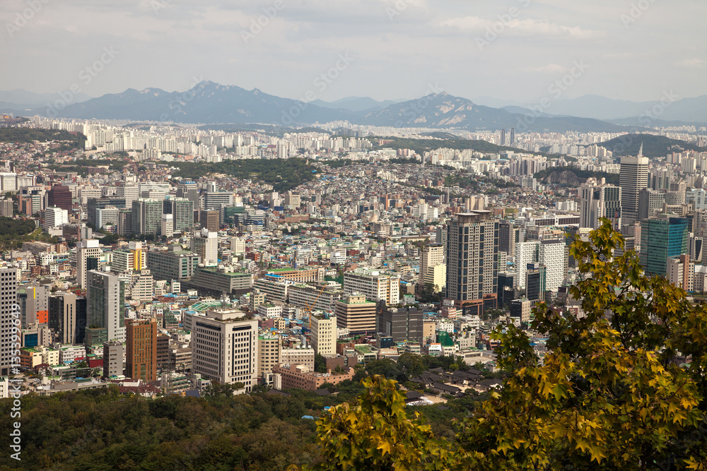 Aerial views of Seoul, South Korea