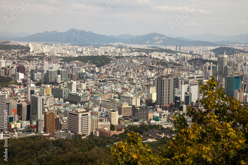 Aerial views of Seoul  South Korea