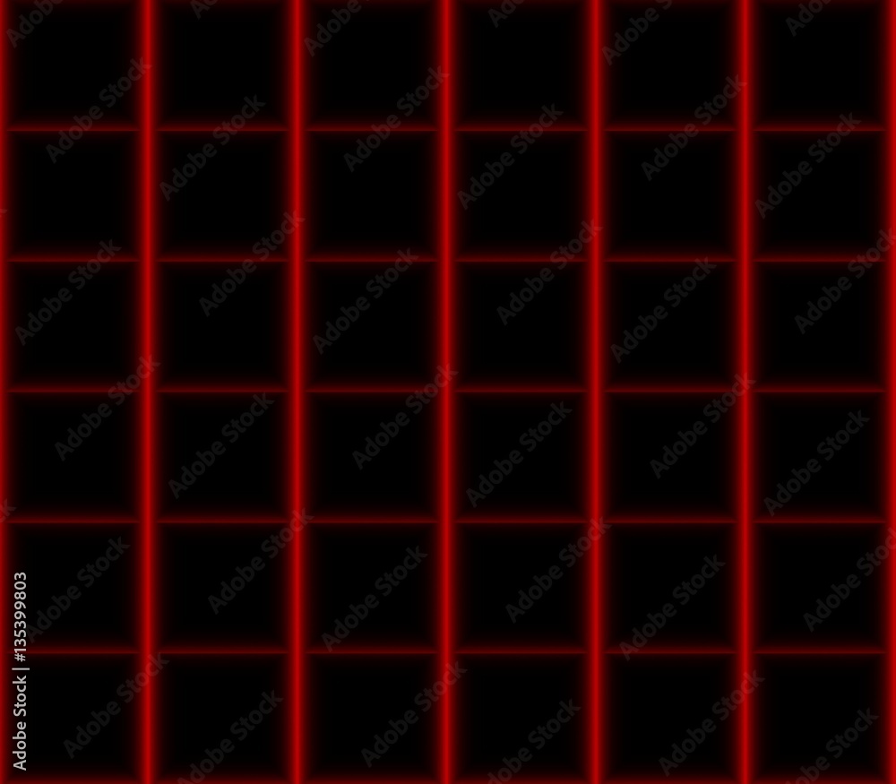 Fototapeta premium Abstract seamless black background red squares laid out in rows and form a continuous pattern