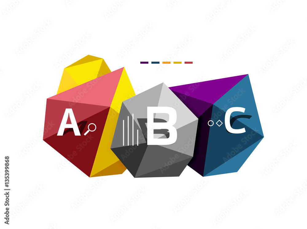 Abstract low poly infographics template Abstract low poly infographics template