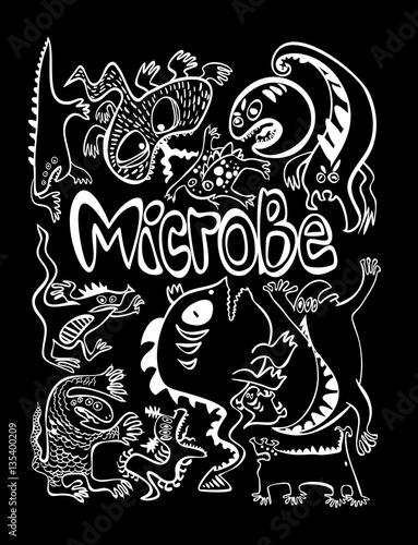 figure germs what are germs, evil, funny, freehand drawing, flu, bacteria, germs, infectious, infection, disease, sickness, infection