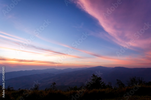 Sunrise landscape view from phu lom lo hill, Phetchabun province © songphon