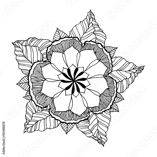 chakra mandala icon symbol, flower floral, vector hand drawn