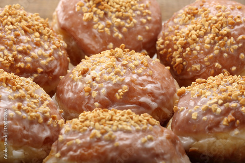 Traditional Polish donuts with walnuts