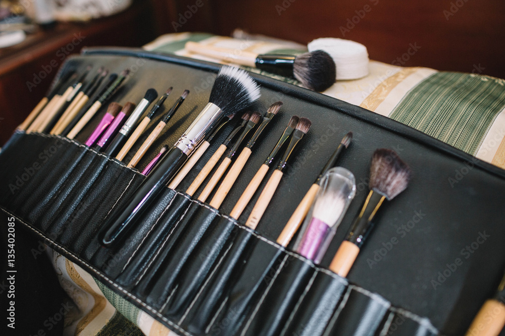set of different ankles of professional makeup artist set of different ankles of professional makeup artist