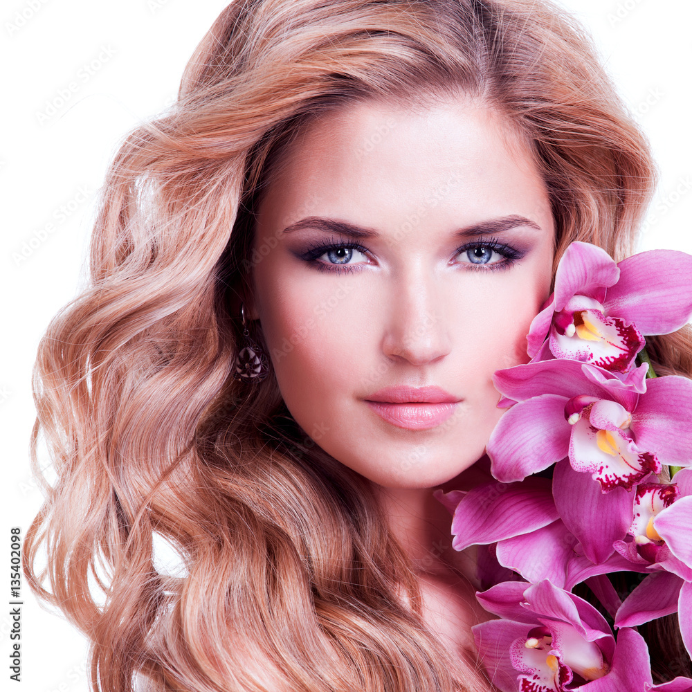 Fototapeta premium Face of beautiful woman with healthy skin.