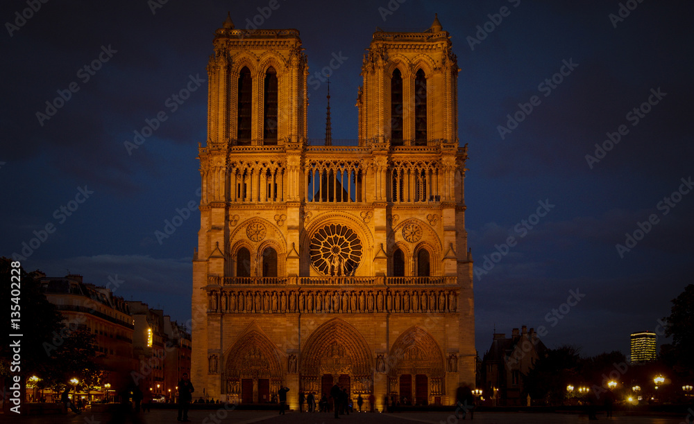 Cathedrale Notre Dame de Paris is a most famous cathedral (1163 - 1345) on the eastern half of the Cite Island