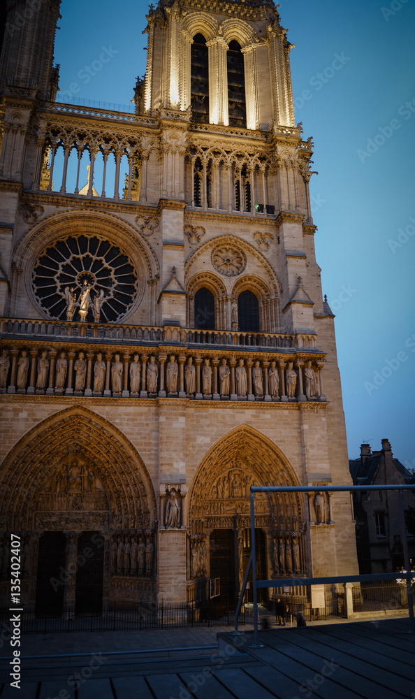 Cathedrale Notre Dame de Paris is a most famous cathedral  on the eastern half of the Cite Island