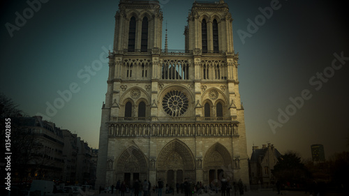 Cathedrale Notre Dame de Paris is a most famous cathedral on the eastern half of the Cite Island