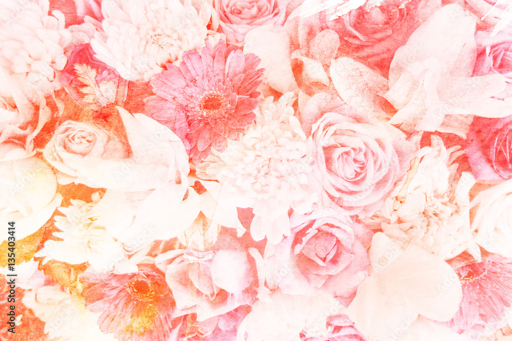 Fototapeta premium Flower watercolor illustration.