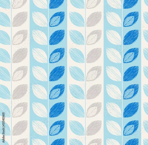 Tapety geometryczny wzór retro z liśćmi