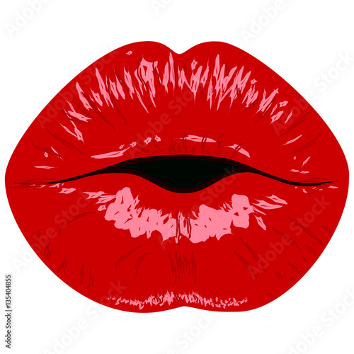 Valentines day lips logo.Love,sexy,intimacy and kiss.Red kissing  cartoon sexy lips isolated decorative icons for party presentation. Valentines day,love,wedding card, background.vector illustration