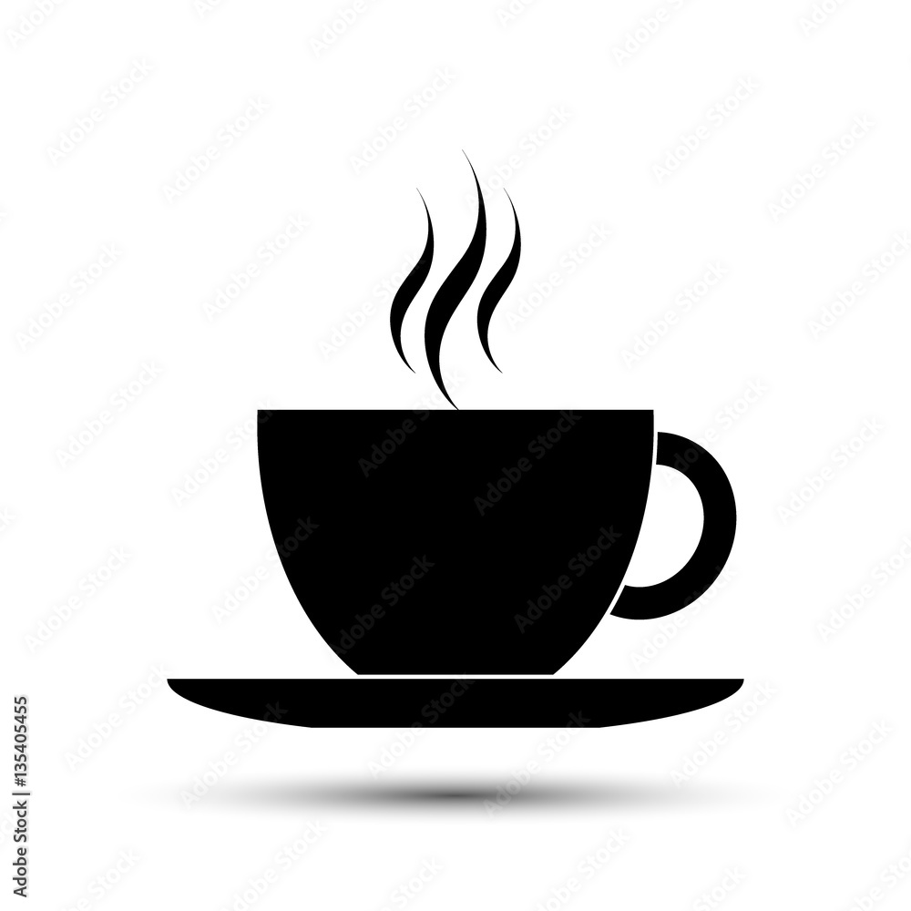 Black coffee cup icon Black coffee cup icon
