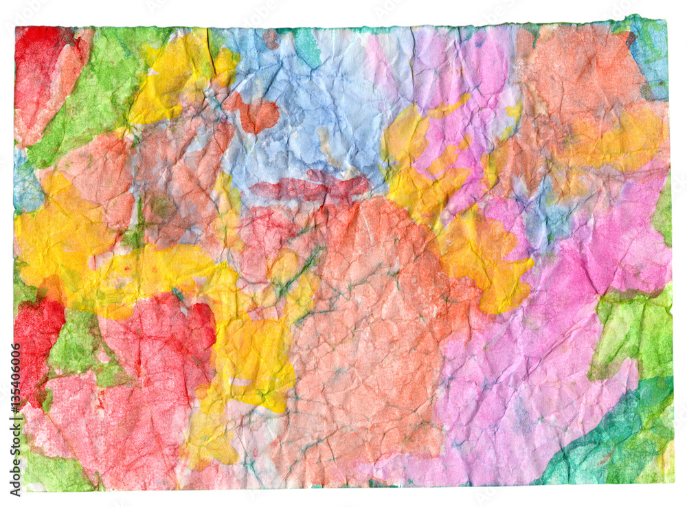 Abstract watercolor doodle background on crumpled paper. Abstract watercolor doodle background on crumpled paper.