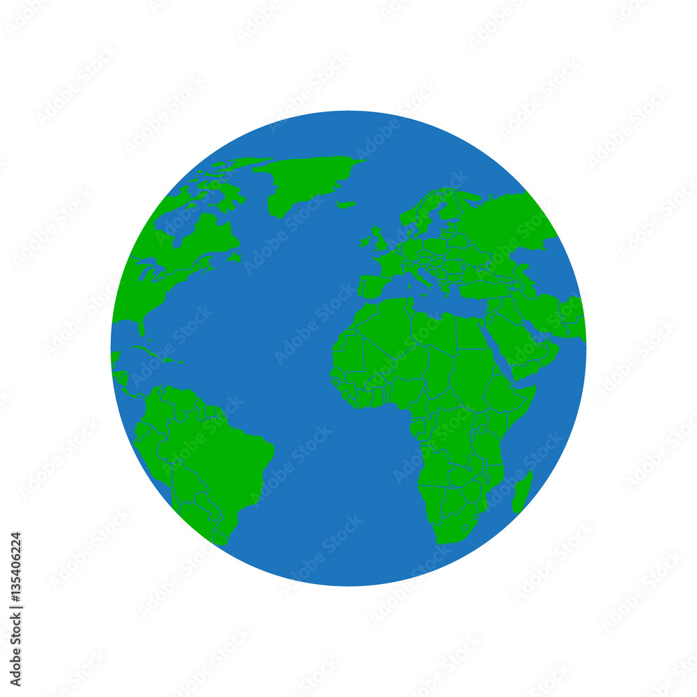 Earth on a white background