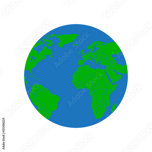Earth on a white background