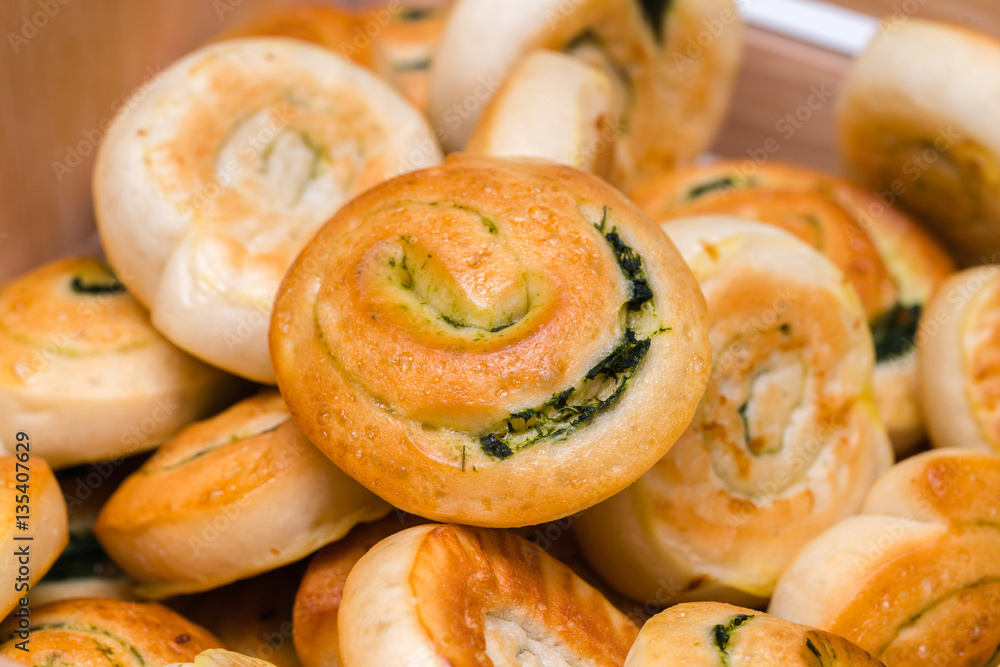 Bread baked spinach
