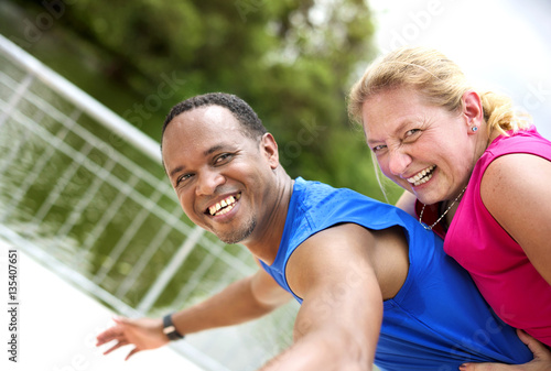 Couple Exercise Happiness Healthy Lifestyle Concept