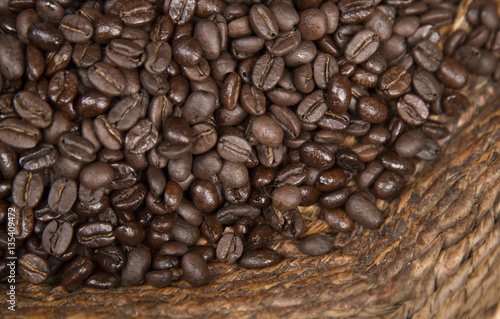 coffee beans in the basket