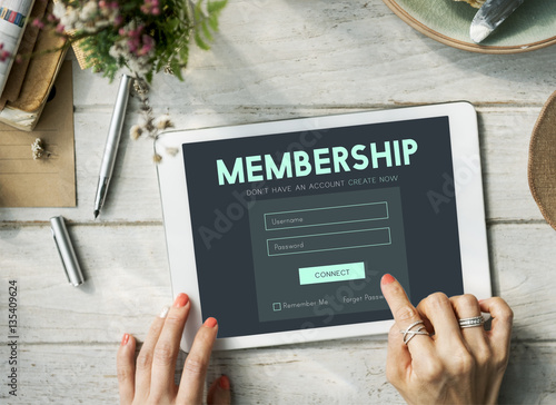 Member Log in Membership Username Password Concept photo