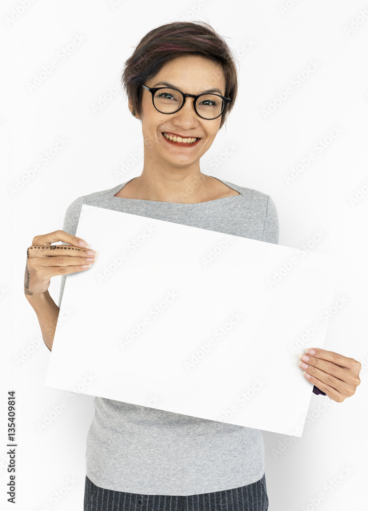 Woman Portrait Copy Space Studio Background Concept Woman Portrait Copy Space Studio Background Concept